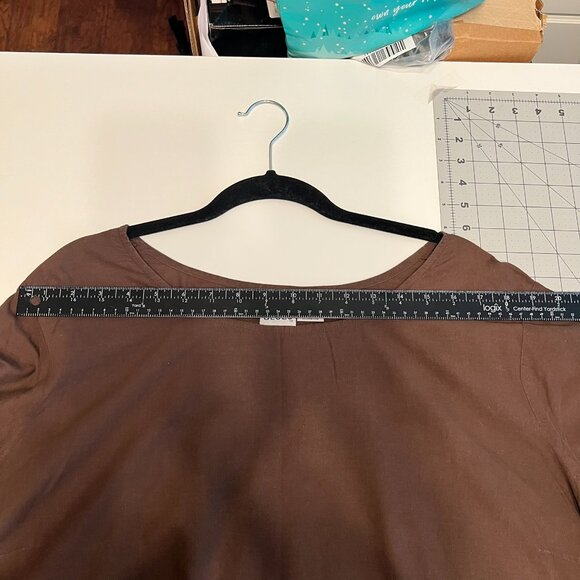 MAIN STREET BLUES Brown & Tan Embroidered Tunic Blouse (Size 2X) - Picture 7 of 9